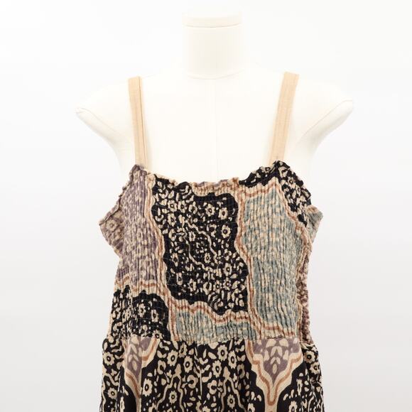 Soft Surroundings Women's Boho Beach Handkerchief Maxi Dress Multi Brown Sz L - Picture 3 of 6